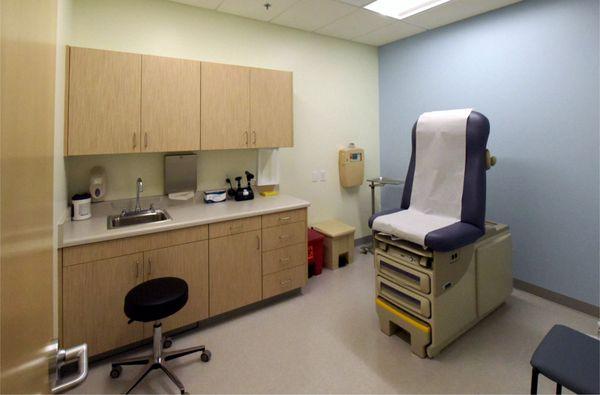 One of the patient exam rooms.