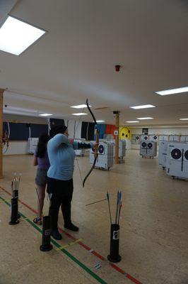 Sammar and I shooting archery at the Nock Point. We've returned to the Nock Point to shoot archery several times since this photo was taken!