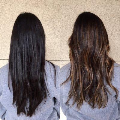 Before and After balayage by Elena