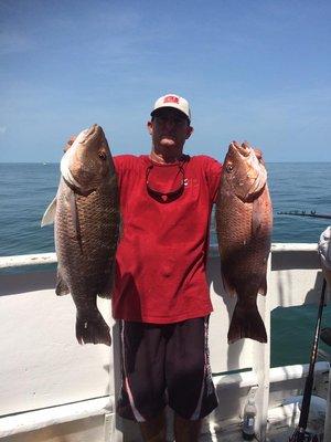 This guy caught two monster mangrove snapper to close out September!