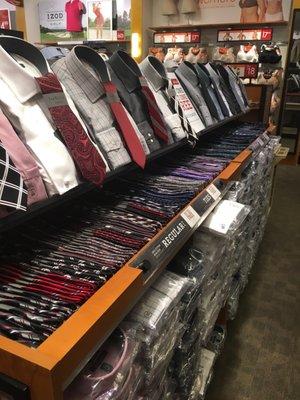 BOGO ties and shirts. 40% off individual items.