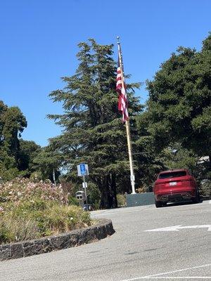 Parking lot with flag!