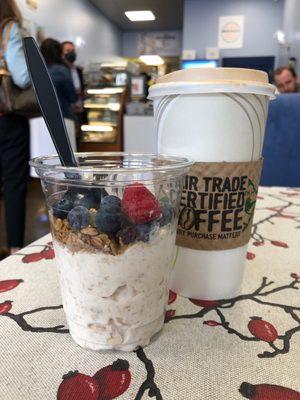 Overnight oats and latte