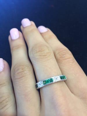 My custom emerald and diamond ring!