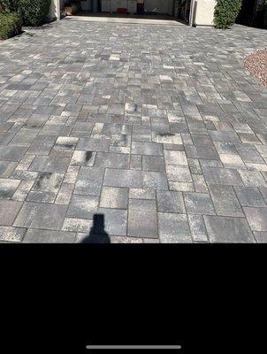 Picture of our beautiful new paved driveway.