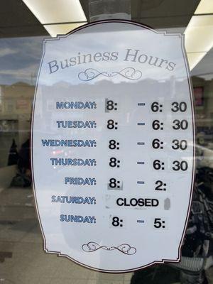 Store hours