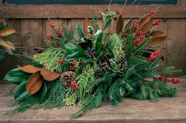 holiday centerpiece on display