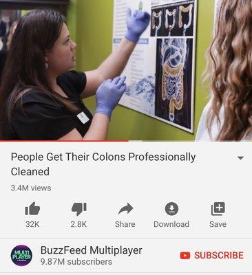 Speaking about colonics on BuzzFeed