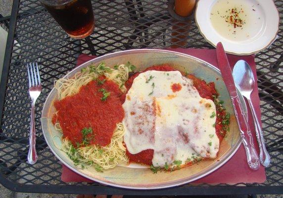 2021-08-11: "Pasta Night" Special
 - Eggplant parmigiana with angel hair pasta