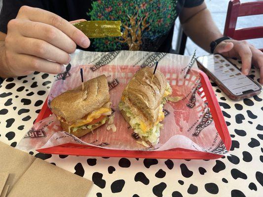 Turkey bacon ranch on garlic wheat bread