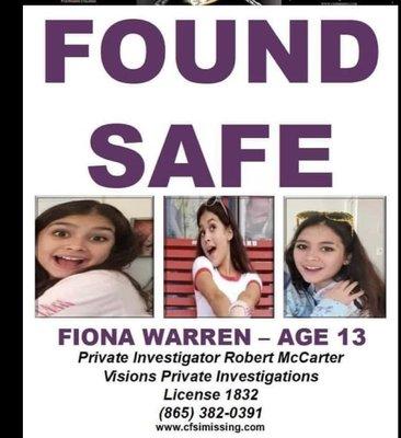 Found safe