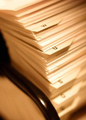 what  law office can do without files?  we all have them.  Each file  represents a client well-served.