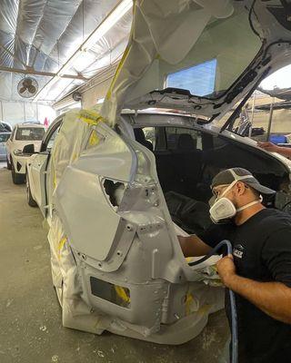 Tesla Model Y Quarter Panel Replacement (in process)