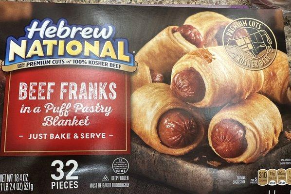 What some of us non pork eaters replace "pigs-in-a-blanket" with.