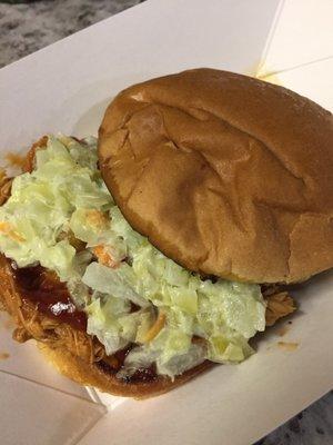 Pulled Pork w/Sweet & sassy sauce and cole slaw