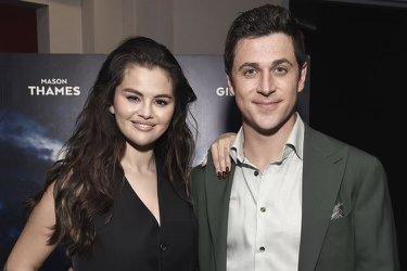 Actor and director David Henrie in a custom No. 2 Suit with Selena Gomez.