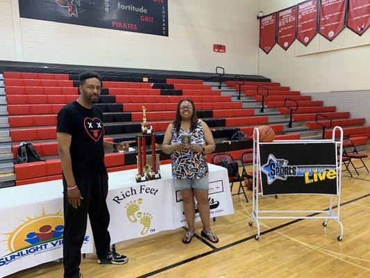 Dr Richmond and Deon Cash at basketball tournament