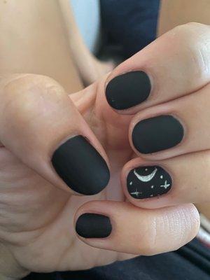 Matte black October nails