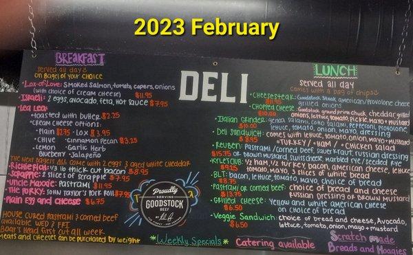 Jan 2023 Menu  Place Your Order at the Bagel Display area.