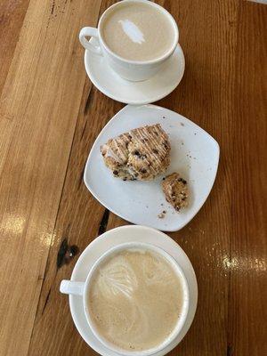 Lattes and scone