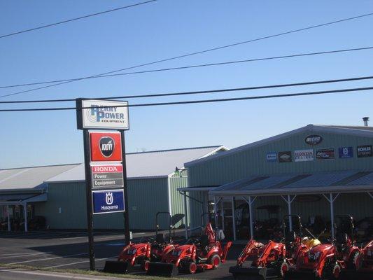 A Perry Power Equipment sign greets you