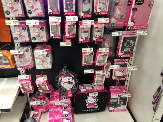 An entire assortment of Hello Kitty items.