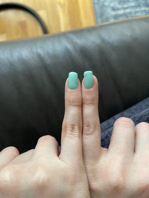 Crooked uneven nails