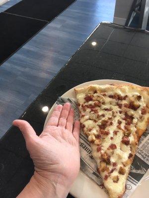 Huge slices of pizza(chicken bacon ranch)