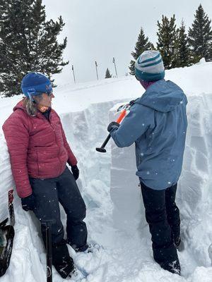 Jill teaching us the science of the snow!!