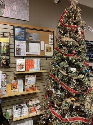 Bird books and holiday ornaments!