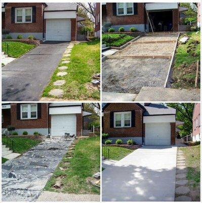 Concrete driveway progress photos. Client was so happy. #concrete #contractors #driveway