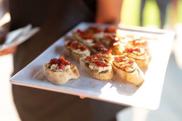 Bruschetta with Honey-Thyme Roasted Tomatoes and Fresh Ricotta | Photo by Zach Nichols