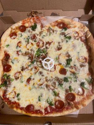 Four topping pizza