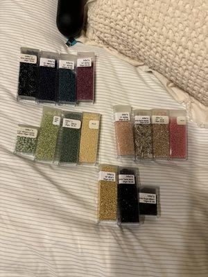 My bead haul! The photo cannot show how beautiful these beads are.