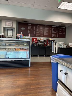 The coffee area and menu