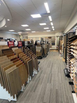 We have hardwood and LVT samples in store