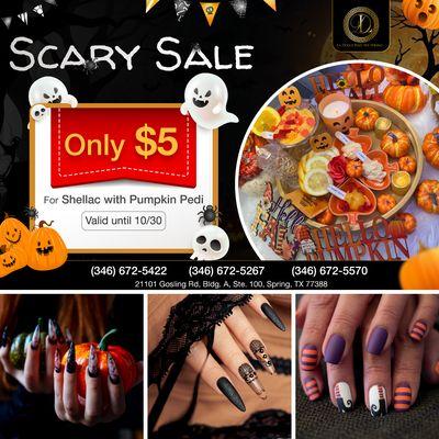 SCARY SALE ALERT! 

 Get ready to pamper yourself at La Dolce Nail Spa with our spooktacular offer!