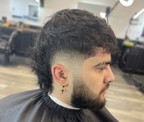 Burst Fade Mullet