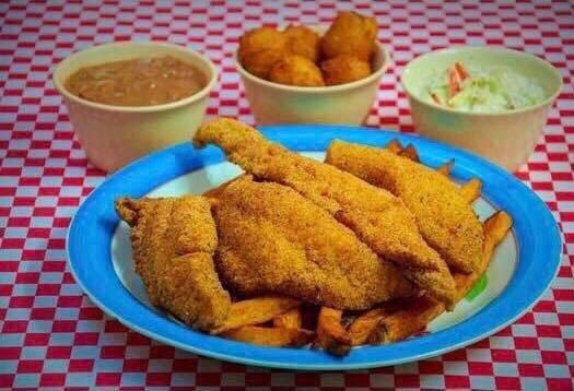 Catfish and Shrimp with all homemade sides, pinto beans, coleslaw,  hush puppies and fresh cut french fries every Friday & Saturday