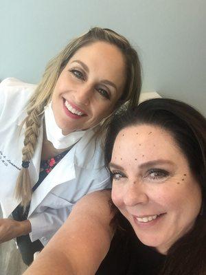 Dr. K! Dots mark the spots for a the Botox!