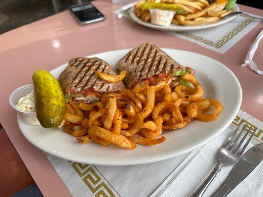 Buffalo Chicken Sandwich Moist & tender. The chicken is crisp and the wrap is not to thick so you get the the meat quickly.