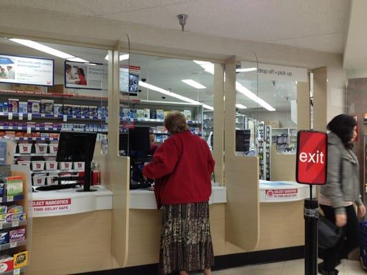 The pharmacy counter at this location.