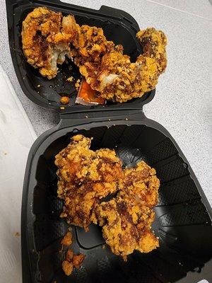 All burnt and dried out popcorn chicken. Could not finish as much as I tried. Their jasmine green tea with cream foam was good though