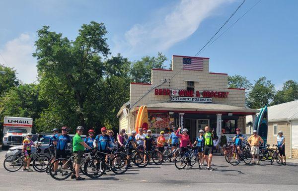 A great place to stop when out on a bicycle ride!  Everything you need to fuel up, and cool down!