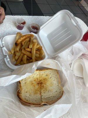 Patty melt and French fries!