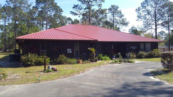 Red metal roof