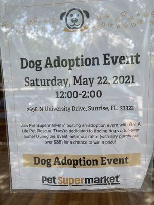 Dog Adoption Event Saturday , May 22nd, 2021