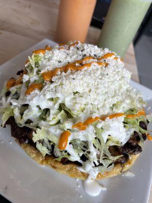 Rib eye sope with beans