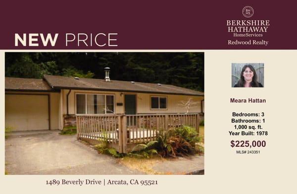 New Price! Call today about 1489 Beverly Drive, Arcata. This home could be yours!