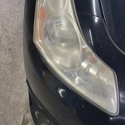 Before headlight restoration